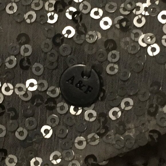 Abercrombie & Fitch Cream and Gold Sequin Sheer Glamorous Tank Top - Picture 12 of 16